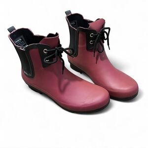 Roma Women's Pink and Black Rain Boots